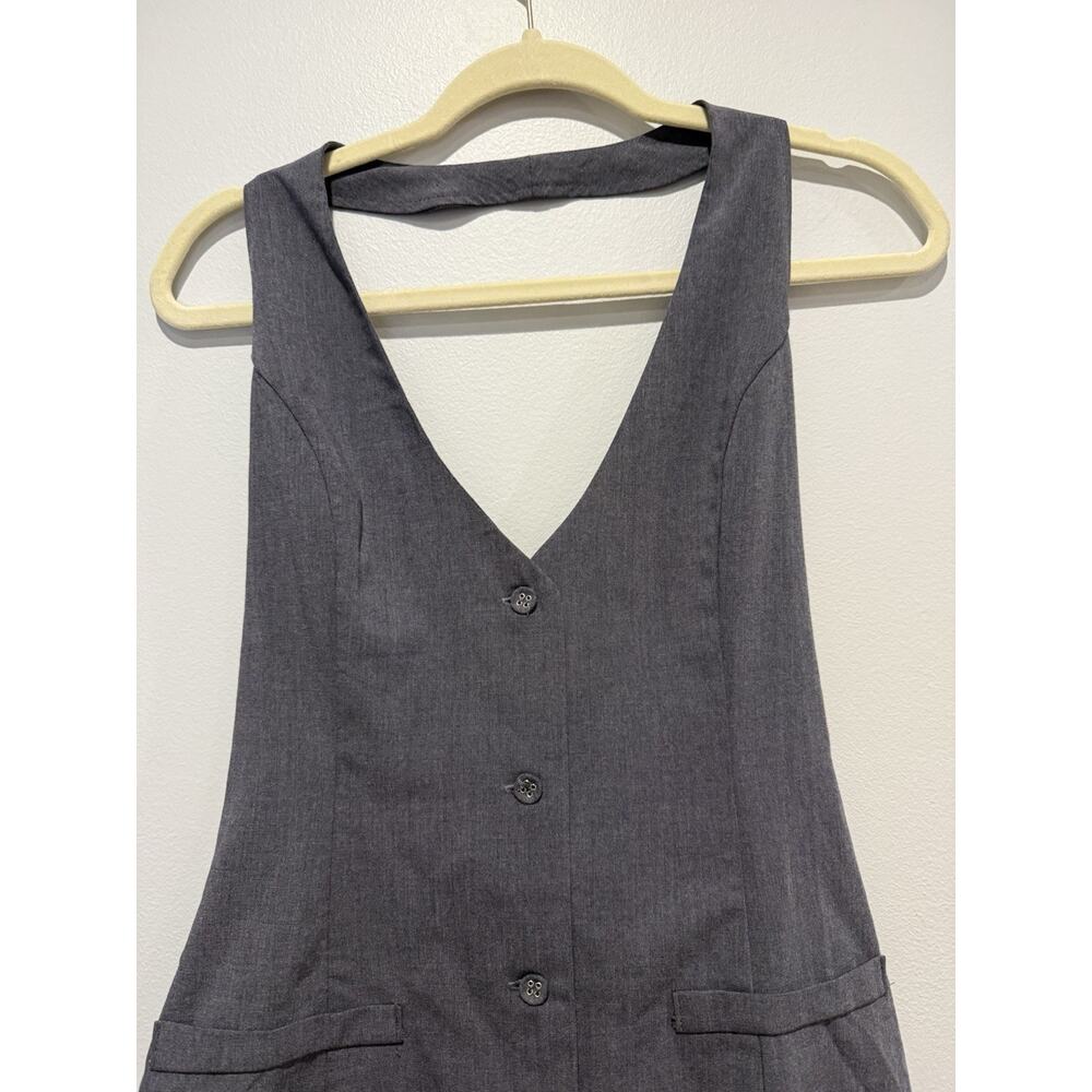 NWT Princess Polly Fenny Mini Halter Dress Button Up Gray Size 4 Chic Sleeveless - Picture 4 of 10